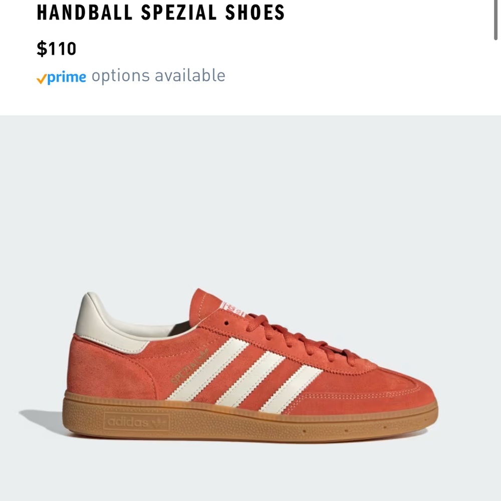 adidas orange suede Spezial with cream stripes women’s size 7 - Picture 5 of 8